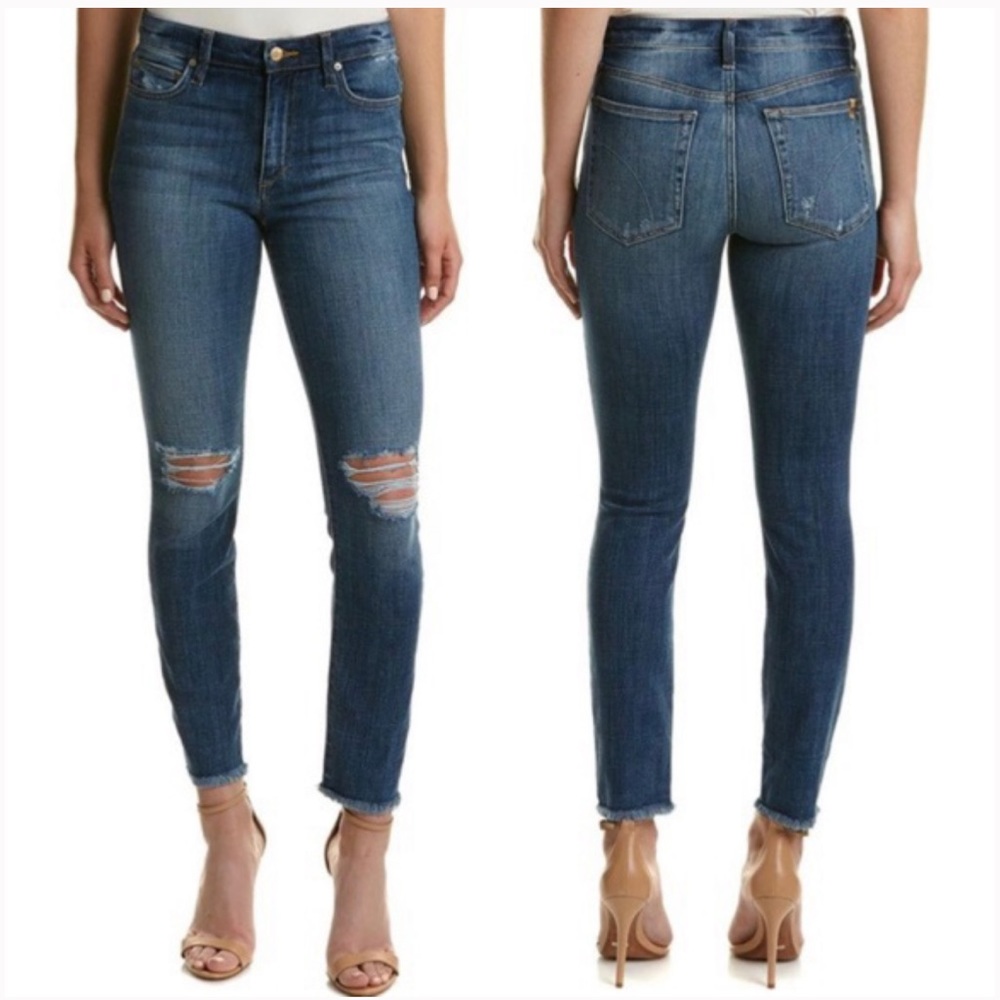 Joe’s Jeans High Rise Skinny Distressed Raw Hem Size 27